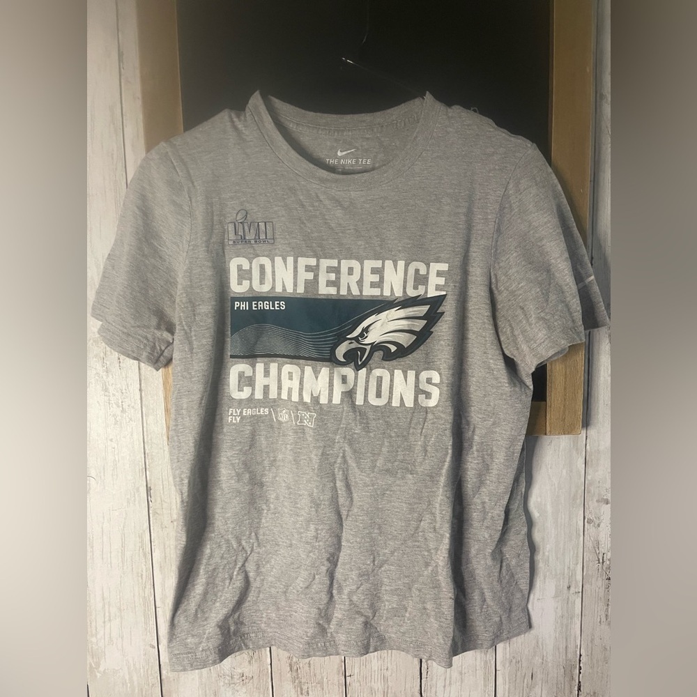 Philadelphia Eagles Boy's Nike 2022 NFC Champions Locker Room Tee WR4 Gray Large